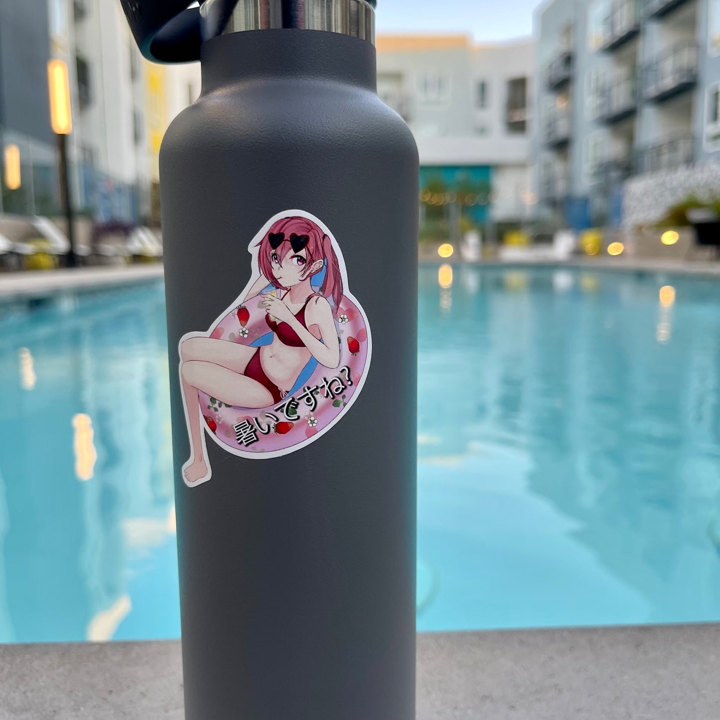 Akari-chan 暑いですね? Poolside Sticker