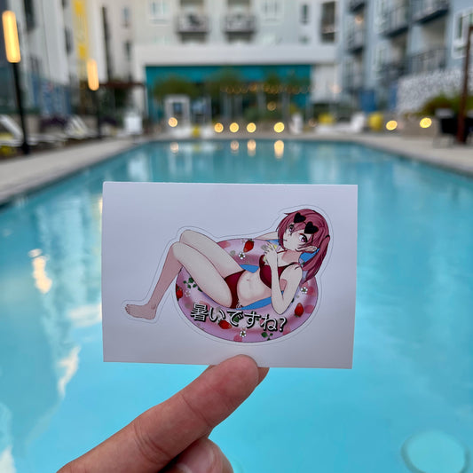 Akari-chan 暑いですね? Poolside Sticker